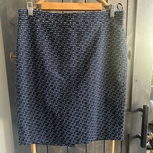 J. Crew Navy and White Pencil Skirt NWOT